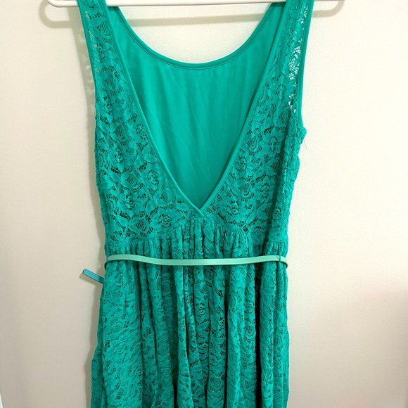 Turquoise Lace Dress - Picture 2 of 8